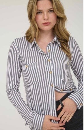 Coffee Break Button-Down (charcoal)