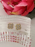 Rhinestone Clover Earrings