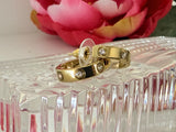 Rhinestone Love hoop earrings- Gold