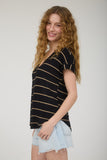 Midnight Gold Stripe Top