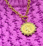 Large Coin Necklace- Gold