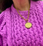 Large Coin Necklace- Gold