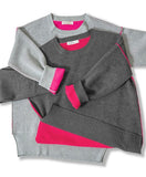 Cause & Effect Sweater (charcoal/hot pink)