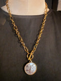 Small coin Necklace- 2 tone