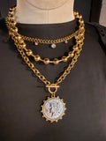 Large Bead Necklace- Gold