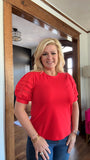 Cherry  Ruffle Charm Top