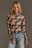 Moonlit Peony Mesh Top