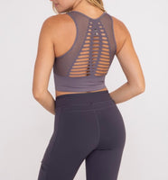 Laser Focused Sports Bra - Mystic Grey