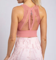 Laser Focused Sports Bra -Dusty Rose