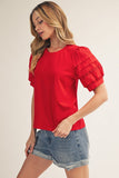 Cherry  Ruffle Charm Top